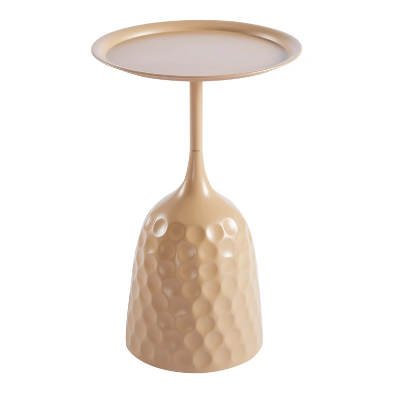 Side table Waini pakoworld metal in cappuccino shade D39x60cm