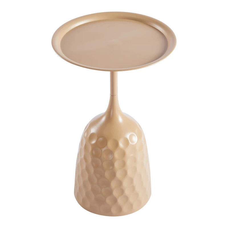Side table Waini pakoworld metal in cappuccino shade D39x60cm