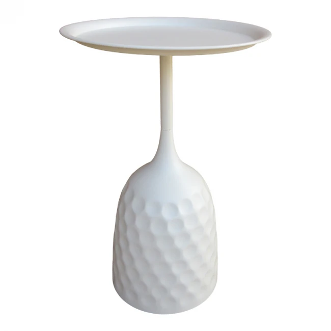 Βοηθητικό τραπέζι Waini pakoworld μέταλλο σε κρεμα απόχρωση Φ39x60εκ