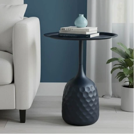 Side table Waini pakoworld metal in black shade D39x60cm