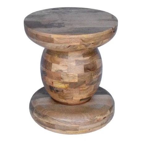 Side table Zanze pakoworld walnut color mango wood Φ40x50cm