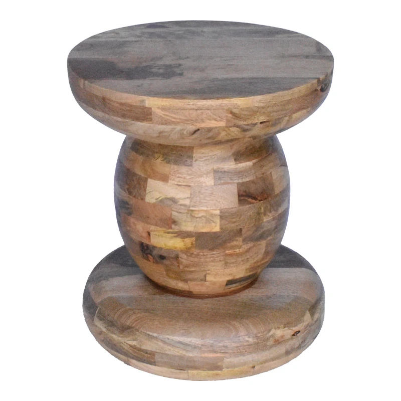 Side table Zanze pakoworld walnut color mango wood Φ40x50cm