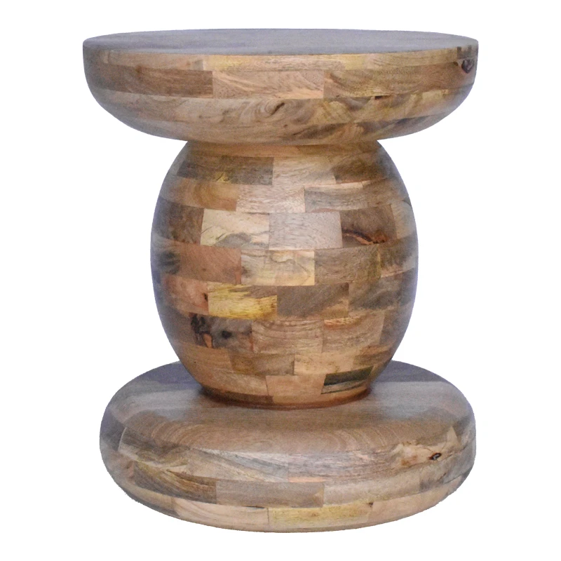 Side table Zanze pakoworld walnut color mango wood Φ40x50cm