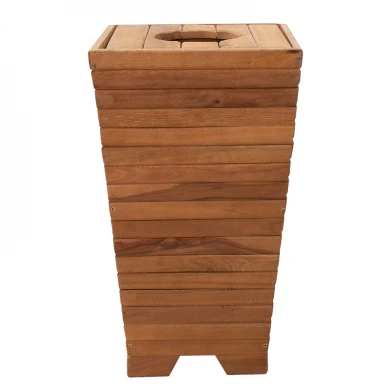 Planter-bucket Otis pakoworld solid beech wood walnut 43.5x43.5x75cm