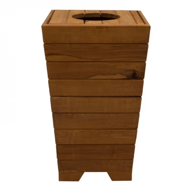 Planter-bucket Otis pakoworld solid beech wood walnut 43x43x70.5cm