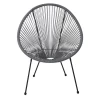 Πολυθρόνα ACAPULCO από rattan σε χρώμα γκρι 73x76x89εκ.