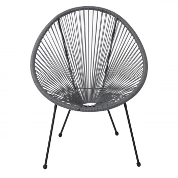 Πολυθρόνα ACAPULCO από rattan σε χρώμα γκρι 73x76x89εκ.