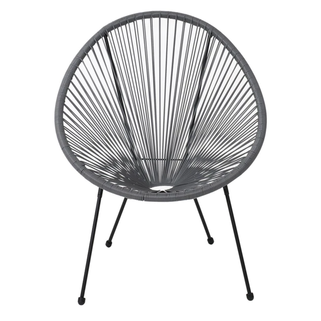 Πολυθρόνα ACAPULCO από rattan σε χρώμα γκρι 73x76x89εκ.