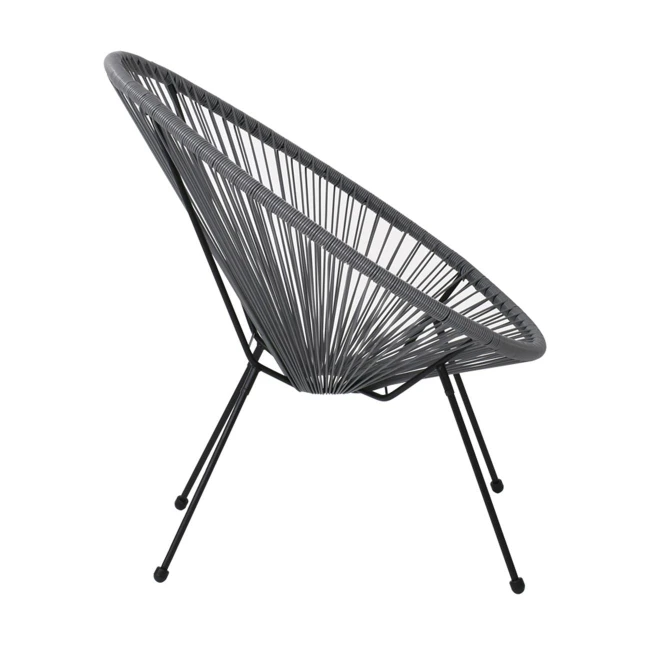 Πολυθρόνα ACAPULCO από rattan σε χρώμα γκρι 73x76x89εκ.