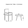 Καθιστικό κήπου ACAPULCO SET από rattan σε χρώμα μαύρο 73x76x89εκ. 