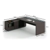 ADVANCE Desk Left 220x160cm Dark Walnut/Grey