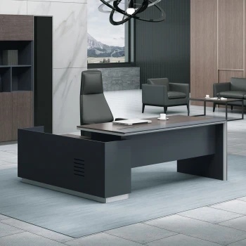 ADVANCE Desk Right 220x160cm Dark Walnut/Grey