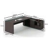 ADVANCE Desk Right 220x160cm Dark Walnut/Grey