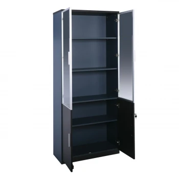 Advance office bookcase in dark walnut - grey color 80x40x200cm.