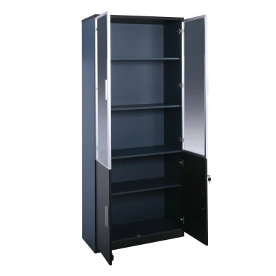 Advance office bookcase in dark walnut - grey color 80x40x200cm.