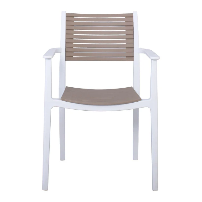 AKRON Armchair PP-UV White/Sand Beige
