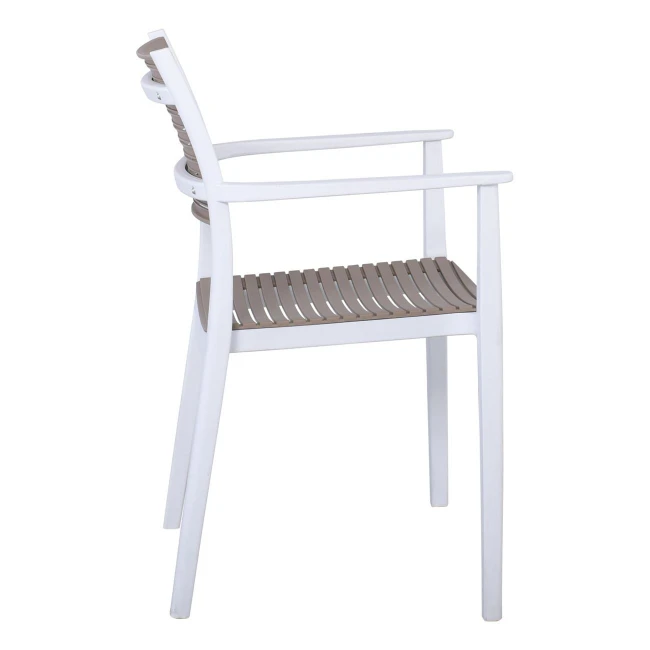 AKRON Armchair PP-UV White/Sand Beige