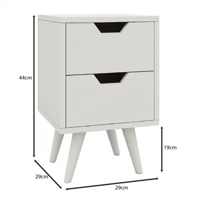 Κομοδίνο Alina σε χρώμα λευκό 29x29x44εκ.