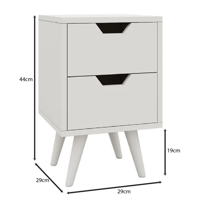 Κομοδίνο Alina σε χρώμα λευκό 29x29x44εκ.