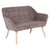 ALMA 2-Seater Sofa Natural / Velure Brown (K/D)