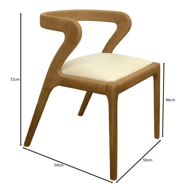 AVERY Chair Natural, Pu Cream
