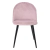 BELLA Chair Steel Black/Fabric Velure Dirty Pink