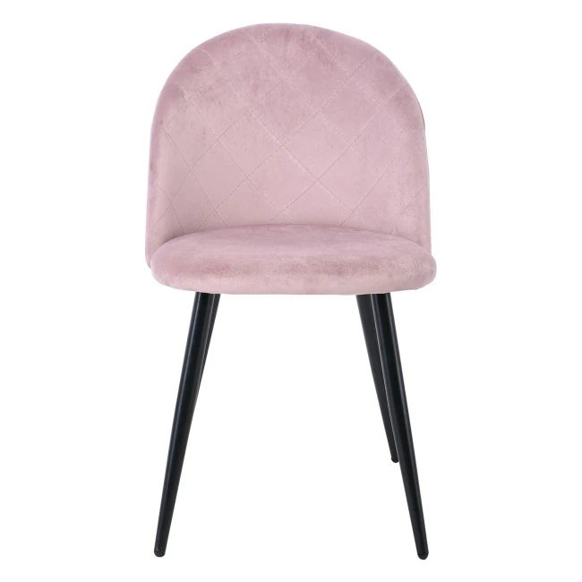 BELLA Chair Steel Black/Fabric Velure Dirty Pink