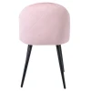BELLA Chair Steel Black/Fabric Velure Dirty Pink