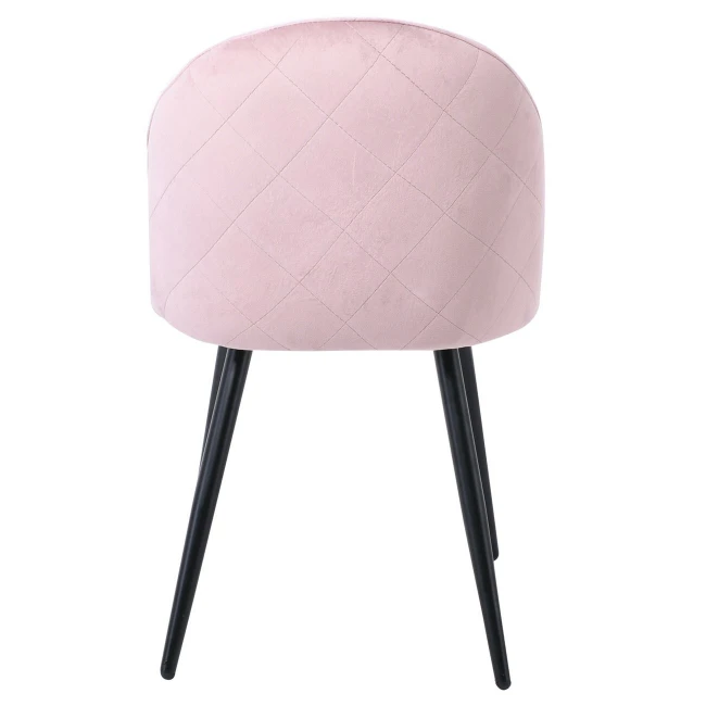 BELLA Chair Steel Black/Fabric Velure Dirty Pink