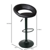 BELT Bar Stool Steel Black / Pu Black