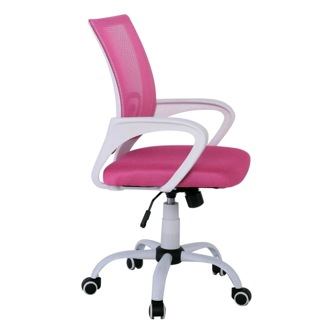 BF2101-S (with relax) Office Chair White Steel Base/Pink Mesh