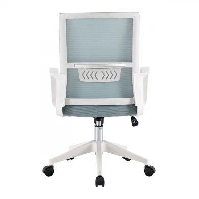 BF2965 Office Armchair White/Mesh Grey-Blue