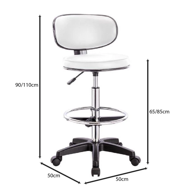 BF406 Reception-Cashier Bar Stool, Pu White