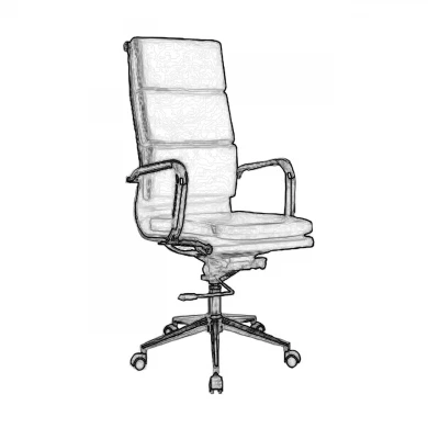 Manager armchair with Pu in black color 55x66x116/126cm.