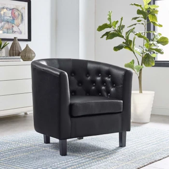 Armchair Boga with lining from artificial leather PU in black color 71x63x71cm