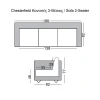 Καναπές CHESTERFIELD τριθέσιος με ύφασμα σε χρώμα camel 190x82x77εκ.