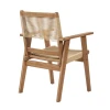 COFFEE Dining Armchair Acacia Natural, Rope Wicker Beige
