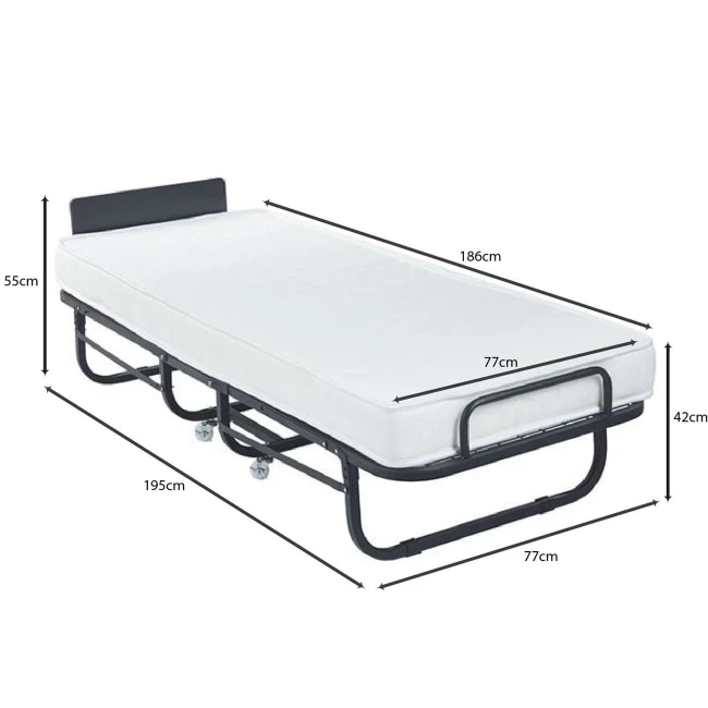COLMAN Folding Bed 76x195x43cm/Mattress 12cm