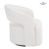CUBA Revolving Armchair, Teddy White Fabric