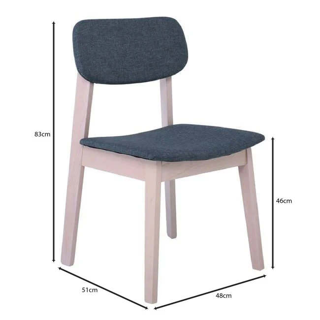 DAMA Chair Natural/Fabric Grey