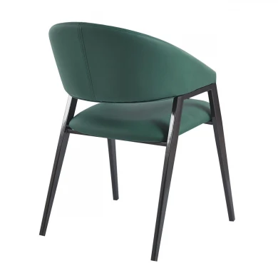 DELI Armchair Metal Black Paint/Pu Forest Green