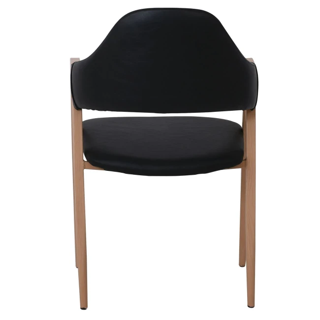 DELTA Natural Metal Armchair, Black Pu