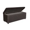 DENISE Storage Ottoman Pu Dark Brown 113x43x45cm