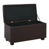 DENISE Storage Ottoman Pu Dark Brown 88x43x45cm