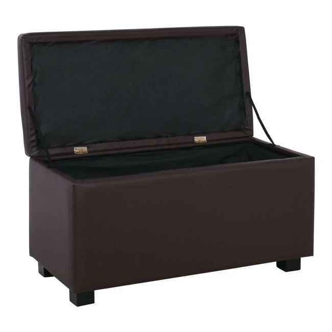DENISE Storage Ottoman Pu Dark Brown 88x43x45cm