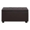 DENISE Storage Ottoman Pu Dark Brown 88x43x45cm