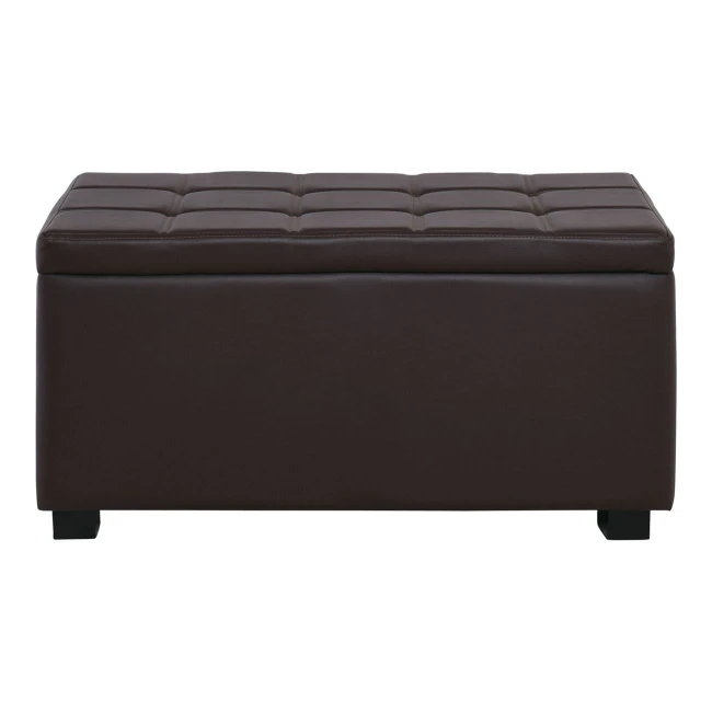 DENISE Storage Ottoman Pu Dark Brown 88x43x45cm