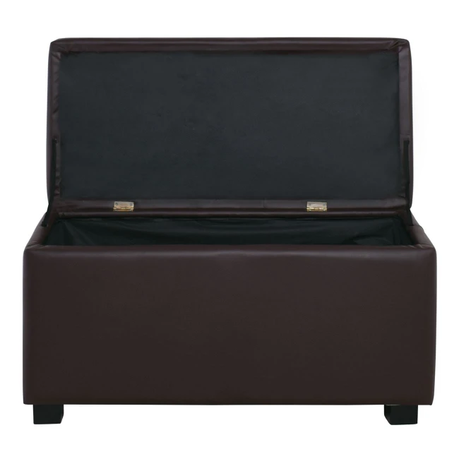 DENISE Storage Ottoman Pu Dark Brown 88x43x45cm