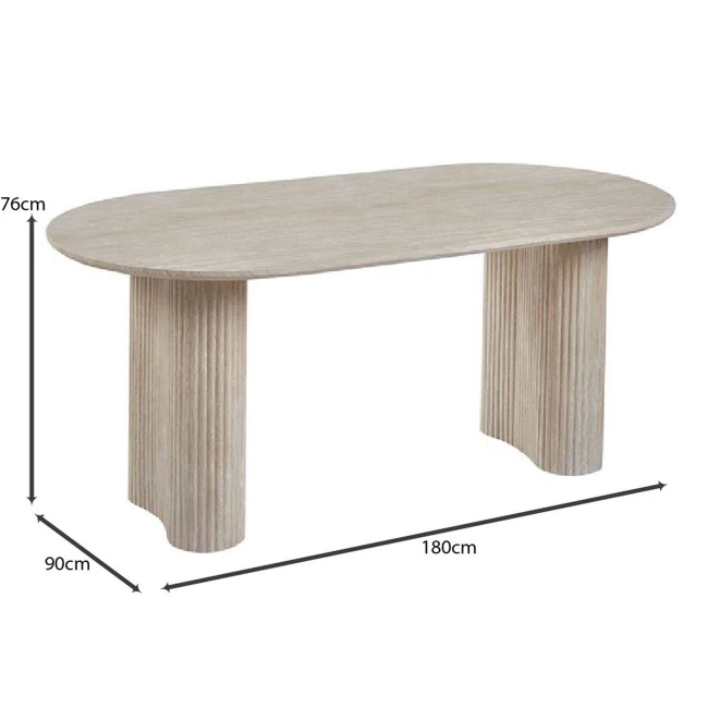 DIAZ Table 180x90cm MDF Natural Stone