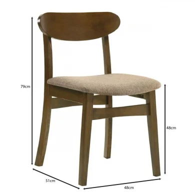 DOM Chair Walnut (Fabric Brown)